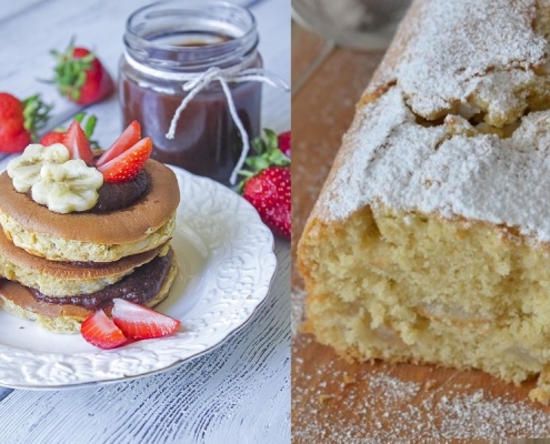 plumcake e pancake all'olio di oliva