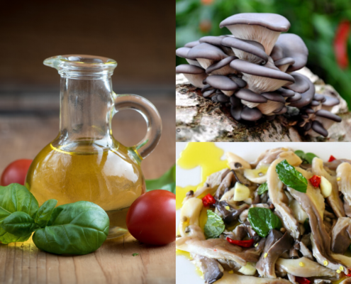 Funghi Pleurotus sott’Olio fatti in casa.