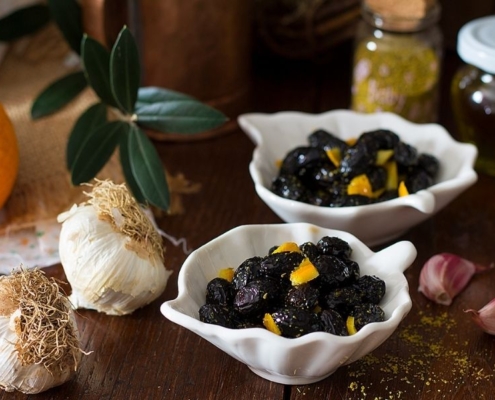 Olive in salamoia aromatizzate all’arancia