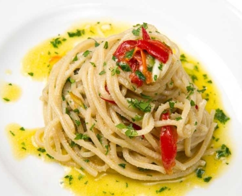 Ricetta Spaghetti Aglio, Olio Evo, Peperoncino e Pangrattato